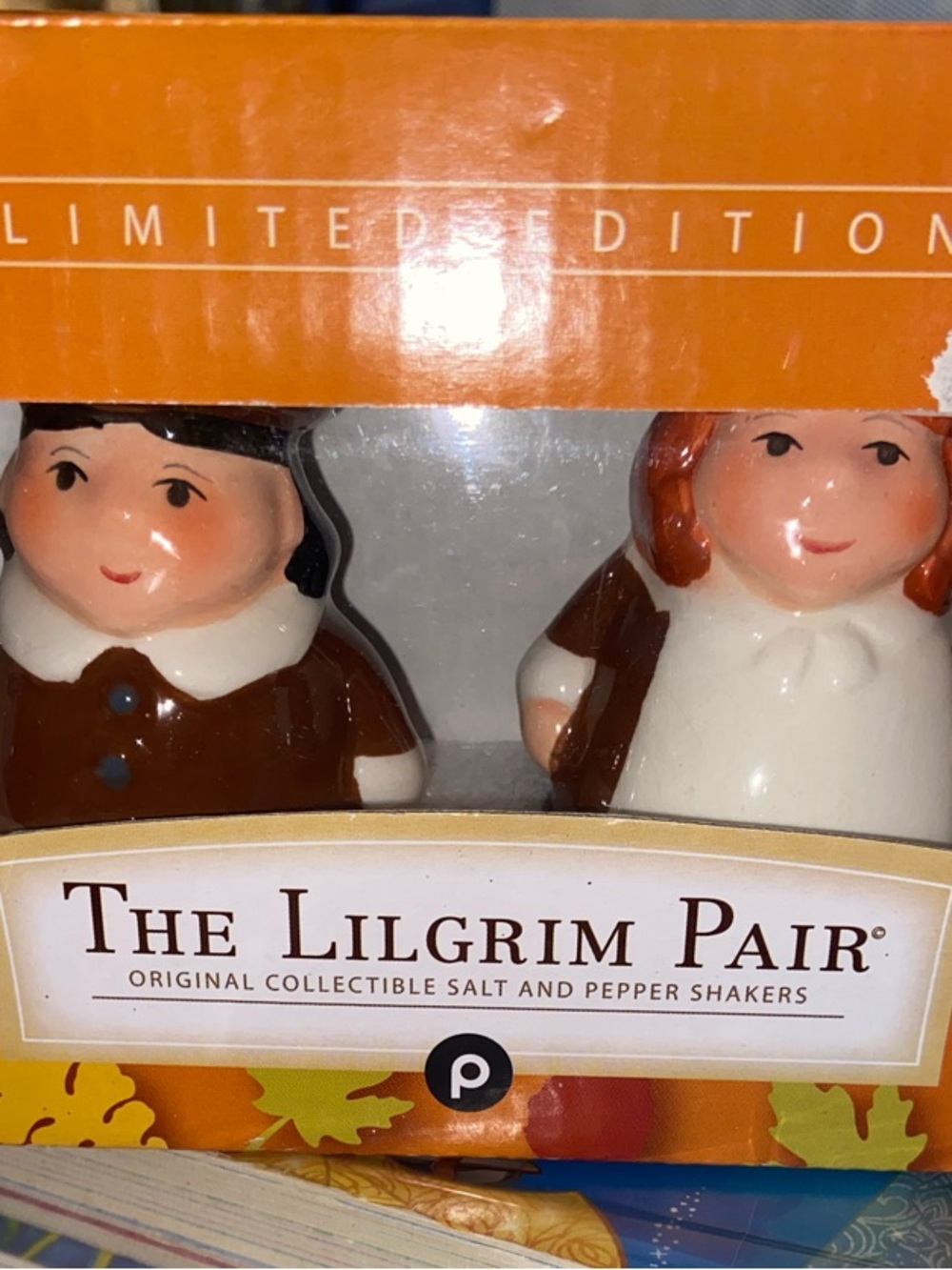 Limited Edition Brown & White lilgrim Salt and Pepper Shakers